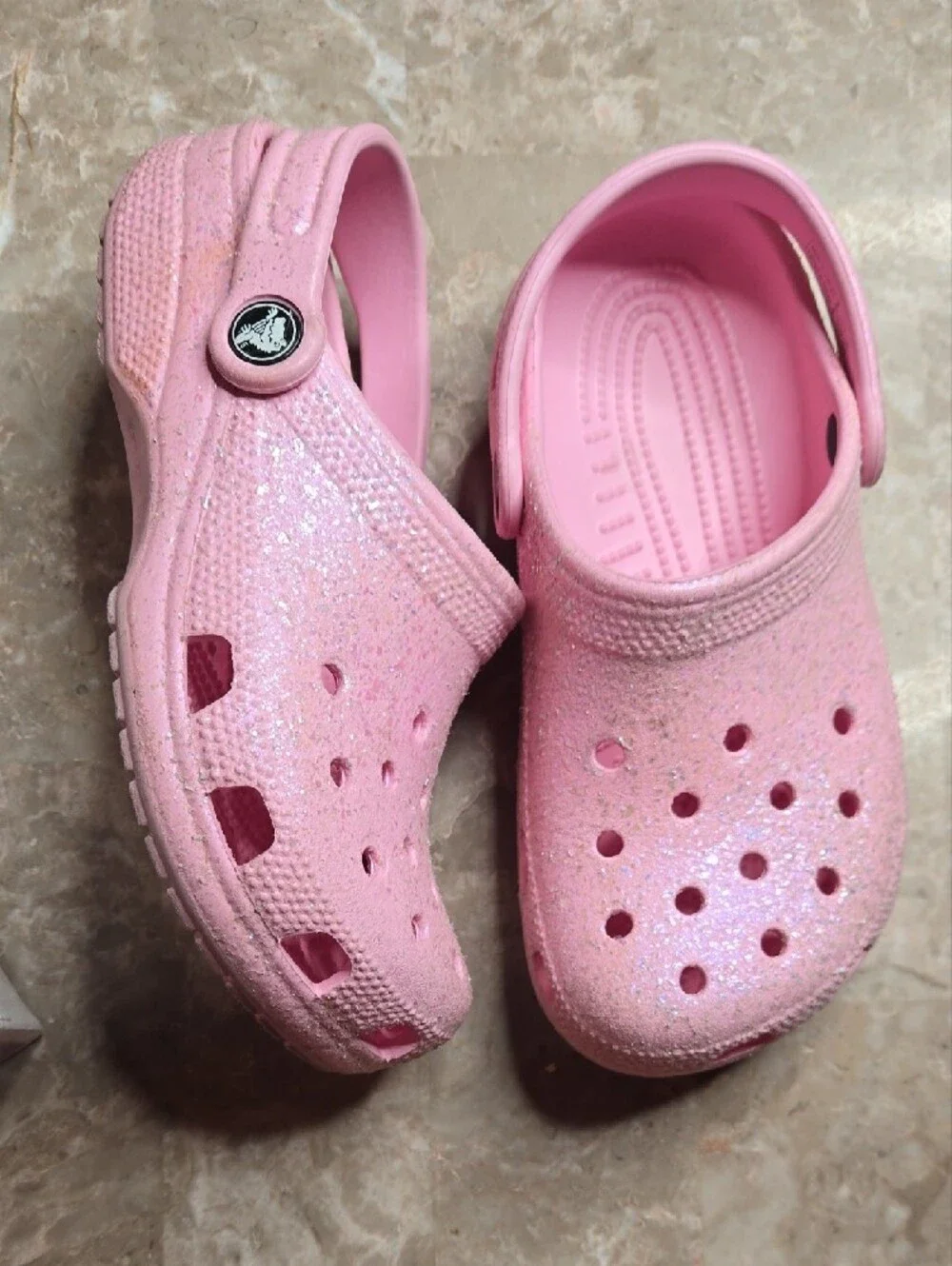 CROCS Kids Sparkle Pink Clogs